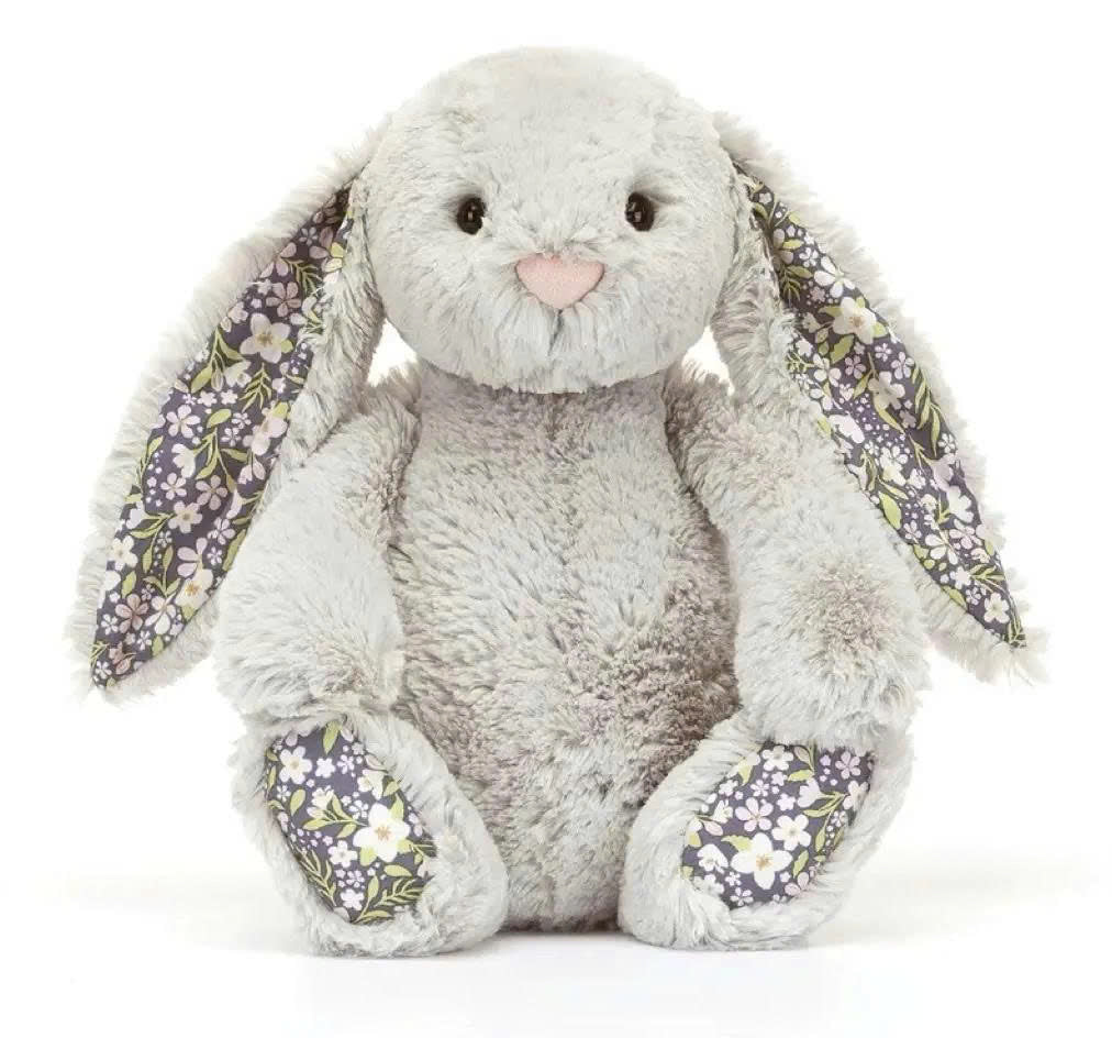 Jellycat Bashful Bunny Plush with Floral Liberty Ears – Ultra Soft Floppy Rabbit Stuffed Animal, Cute Bunny Gift for Kids, Baby Shower, Easter, Birthday & Plush Collectors, Nursery Decor, US Stock