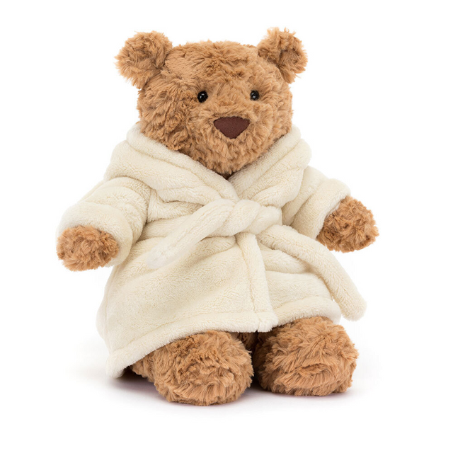 Jellycat Bartholomew Bear with Warm Bathrobe – The Ultimate Cuddly Companion - the perfect gift for your little one. Soft, cuddly, and oh-so-adorable- Keychain gift