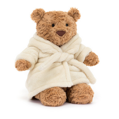 Jellycat Bartholomew Bear with Warm Bathrobe – The Ultimate Cuddly Companion - the perfect gift for your little one. Soft, cuddly, and oh-so-adorable- Keychain gift