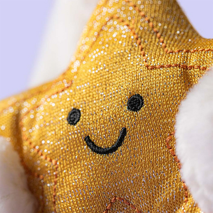 Jellycat Cream Bear Plush Holding Star with Jellycat Gift Bag – Ultra Soft Cute Stuffed Animal, Kawaii Bedtime Bear Gift for Kids, Babies, Baby Shower, Nursery Decor & Plush Collectors, US Stock