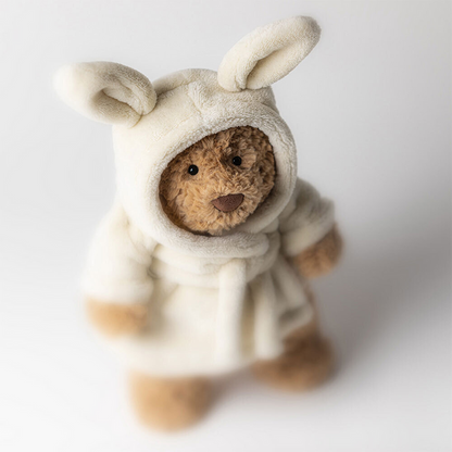 Jellycat Bartholomew Bear with Warm Bathrobe – The Ultimate Cuddly Companion - the perfect gift for your little one. Soft, cuddly, and oh-so-adorable- Keychain gift
